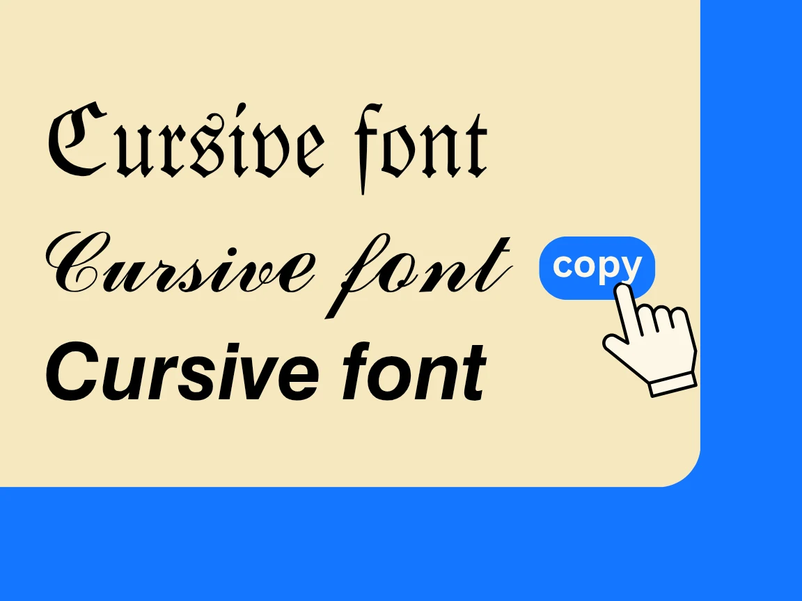 Preview cursive text styles